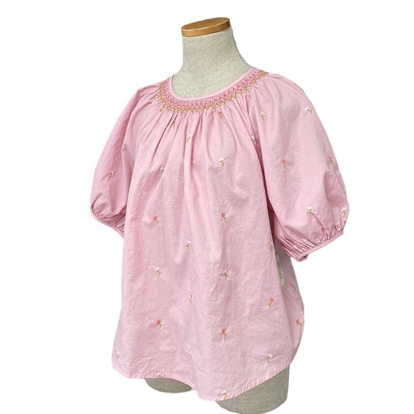 Ana A New Approach NWT Blouse Embroidered Pink Floral Size Petite Large L P - Picture 3 of 14